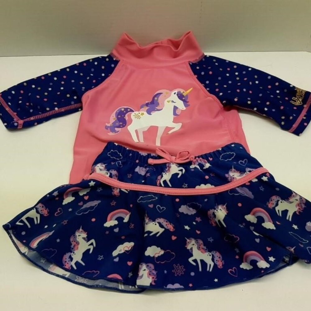 UV SKINZ Girls Bubblegum Unicorn Sun & Swim Set 2T